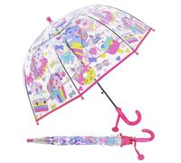 Ombrello - Antivento - Impermeabile - Lungo Trasparente, Ombrello a Bolle Trasparente per Bambini Leggero Robustezza, Ombrello a Cupola per Ragazzi e Ragazze, Ombrello Stitch Bambina Unicorno Rosa