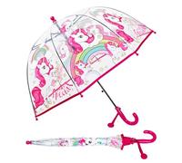 Ombrello - Antivento - Impermeabile - Lungo Trasparente, Ombrello a Bolle Trasparente per Bambini Leggero Robustezza, Ombrello a Cupola per Ragazzi e Ragazze, Ombrello Stitch Unicorno Arcobaleno