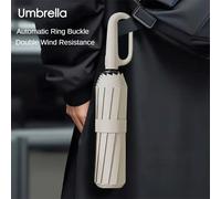 Ombrello automatico antivento resistente, parasole, protezione UV, pieghevole, da uomo, con fibbia, grande ombrellone da pioggia per le donne