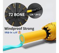 Ombrello automatico antivento super resistente per uomo e donna, 72 ossa, grande antipioggia, protezione solare UV, ombrelli antipioggia pieghevoli