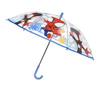 Ombrello bambini Spidey and His Amazing Friends Marvel trasparente POE 73 cm apertura manuale manico curvo blu impermeabile
