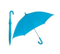 PERLETTI Ombrello Bambino Tinta Unita Unisex per Scuola, Uscite, Saggi di Danza. Colore Azzurro. Diametro 75 cm