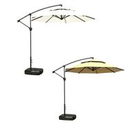 Ombrello Banana 1 Pz, Ombrellone Parasole, Impermeabile, Resistente, Leggero, Antivento, 2,5 M/8,2 Piedi, Con Base, Manovella, For Spiaggia Patio Giardino(Khaki)