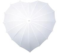 Ombrello bianco a forma di cuore. Protezione raggi ultravioletti