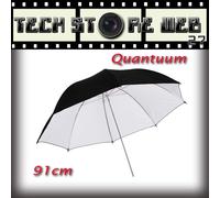 OMBRELLO BIANCO RIFLETTENTE 91cm QUANTUUM PER FLASH DA STUDIO SALA POSA FOTO