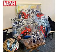 Ombrello carino di Spiderman della Marvel, trasparente e pieghevole di grandi dimensioni con apertura automatica, con stampa a caldo del personaggio Marvel e manico dritto, comodo da riporre e portati
