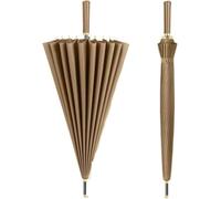 Ombrello Classico da Lavoro con Manico Lungo da 24 Ossa, Compatibile con Uomo, Ombrello Automatico Dritto Vintage Rinforzato, Compatibile con Festa di Compleanno, Champagne Yellow