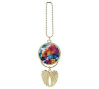 Ombrello colorato da appendere per auto, ciondolo per specchietto retrovisore regalo fortunato ornamento da appendere divertente ciondolo per auto per ufficio decorazione domestica in stile dorato