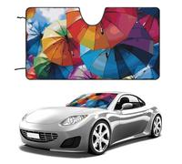 Ombrello colorato parasole per parabrezza dell'auto, mantiene fresco l'interno dell'auto, 129,5 x 71,1 cm, parasole pieghevole per finestrino anteriore, scudo termico per SUV, camion, blocca i raggi