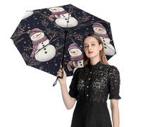 Ombrello compatto Holly Berry Christmas Green da viaggio, con protezione UV, antivento, leggero, portatile, pieghevole, per pioggia