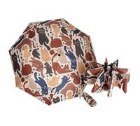 Ombrello Compatto Moderno Con Stampa Astratta Di Gatto, Ombrello Automatico A 3 Pieghe, Design Portatile, Spessa Fodera Nera Blocca Il 99% Dei Raggi UV, Ombrelli Artistici E Resistenti(Automatic)