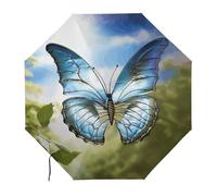Ombrello compatto personalizzato con farfalla, idrorepellente, con apertura e chiusura automatica a un clic e portatile. L'ombrello da viaggio può essere riposto in una valigetta, uno zaino o una vali