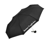 Ombrello con Custodia personalizzabile con nome e scritta-Regalo per le maestre-Festa della Mamma-Regalo Amiche (Ombrello Nero)