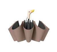 Ombrello con manico a forma di anatra, ombrello pieghevole carino, piccoli ombrelli da viaggio compatti per sole pioggia all'aperto, Marrone, Taglia unica