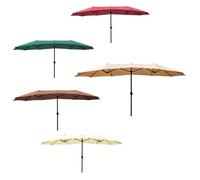Ombrello Con Palo Centrale A Tre Teste, Ombrellone, Asta Di Metallo, Resistente Al, Durevole, Quadrato, Rettangolo, Pulsante Facile, 1 Pezzo, For Bordo(Khaki)