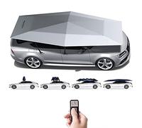 Ombrello Copri Auto Completamente Automatico con Telecomando, per Esterno Portatile,Tenda da Tetto Mantiene Fresco Il Tuo Veicolo,Adatto per Veicoli Superiori a 4,8m,Grey-4.2m