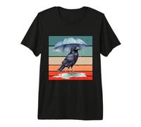 Ombrello Corvo Corvo piovoso Uccello della Tempesta Uccello Maglietta Premium