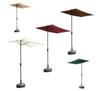 Ombrello Da Esterno 1 Pz, Ombrello Da Giardino Da Tavolo Da Esterno, 2x1 M, Pulsante Facile, Con Base, Manovella, Resistente Al, Durevole, Leggero(Wine red)