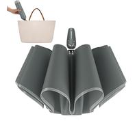 Ombrello da esterno, ombrellone, ombrello automatico con cinghie riflettenti | impermeabili per esterni, alimentazione da golf retrattile per la giornata di pioggia, uso quotidiano, grigio