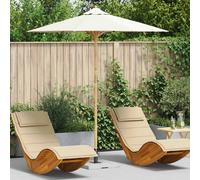 vidaXL Ombrello rotondo da patio 217Cm Panna Altezza Regolabile Waterproof e Resistente ai Raggi UV Ombra con Meccanismo di Inclinazione per Ombrelloni da Balcone e Giardino