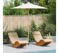 Ombrello da giardino Ø 240 x 260 cm Bambù Rotondo Bianco Crema