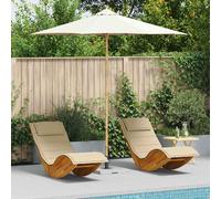 Ombrello da giardino Ø 270 x 260 cm Bambù Rotondo Bianco Crema