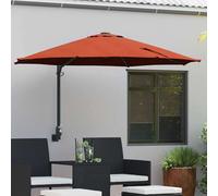 vidaXL Ombrello da Giardino a Parete con LED Terracotta 248 cm