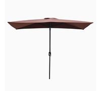 Ombrello da giardino con 5 stecche da 250 cm, con manovella, protezione UV, per balcone, giardino, terrazza e caffetteria, elegante tenda bianca