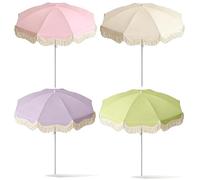 Ombrello Da Giardino For Tavolo Da Esterno, Ombrellone Con Nappa Rotondo Grande Da 1,8 M, Cortile Con Piscina Sulla Spiaggia, Giardino Con Patio(Purple Taro)