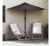 vidaXL Ombrellone da giardino moderno ecologico Nero 294x150x223 cm Tessuto resistente ai raggi UV
