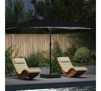 Ombrello da giardino Nero 385 x 209 x 244 cm Poliestere