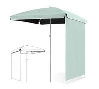 Ombrello da giardino regolabile da 2 m con tenda laterale, 160 x 160 cm, parasole per spiaggia e patio, perfetto per terrazza, balcone e prato (colore ciano)