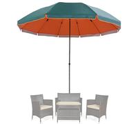 Ombrello da mercato grande rotondo da 3,4 m, per esterni, giardino, resistente alle intemperie, per balcone, terrazza, verde, 3,4 m, per ponti e piscine