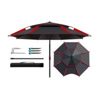 Ombrello da pesca per impieghi gravosi, parasole multidirezionale a doppio strato, resistente alla pioggia, ideale per il mercato e le attività all'aperto