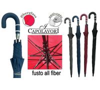 Ombrello da Pioggia Golf Automatico Grande Manico Ricurvo Vari Colori