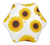 Ombrello da pioggia per bambini con punte arrotondate e girasole, giallo e bianco, ombrelli leggeri per bambini 4T-8 Y, tettoia da 89 cm