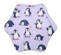 Ombrello da pioggia per bambini con simpatico pinguino viola con punte arrotondate, ombrelli leggeri per bambini 4T-8 Y, 35 pollici baldacchino