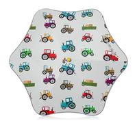 Ombrello da sole e pioggia per bambini con angoli arrotondati con manico a J, trattori carini grigi