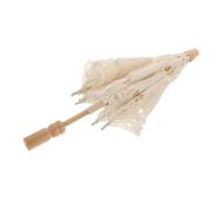 Ombrello da Sposa in Cotone, Pizzo Ricamato, Beige, Elegante | Decorazione Nuziale Leggera e Comoda da Portare, Pezzo Decorativo Versatile, Stile Romantico