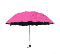 Ombrello dal design floreale con funzione cambia colore, compatto, 3 volte per protezione da sole e pioggia (verde)