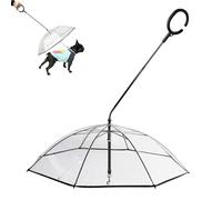 Ombrello Del Guinzaglio Per Cani - Ombrello Per Animali Da Pioggia Trasparente, Pioggia Di Neve, Attrezzatura Per Cani Piccoli | Guido Incorporato E Maniglia Curva, Ombrelllo Di Protezione Camminata