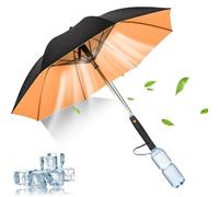 Ombrello di protezione solare - Ombrello rinfrescante con ventilatore, ombrellone portatile che blocca i raggi UV | Ombrello da viaggio estivo con ventilatore e signore, mantiene il calore fresco