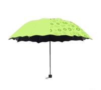 Ombrello floreale che cambia colore a 3 volte con rivestimento oscurante UPF50+ per una doppia protezione dalle intemperie (verde fluorescente)