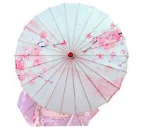 Ombrello giapponese, ombrello di carta oliato classico di Cherry Peach Classical For Women Chinese Arte Silk tradizionale Bamboo asiatico Parasolo per costumi Han, 32 pollici, Parasol giapponese