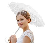 Ombrello in pizzo bianco - Ombrello da sposa, accessori da ballo, ombrello | Ombrello in pizzo bianco fatto a mano per le donne, accessorio per fotografia, ombrello artigianale
