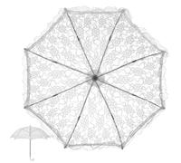 Ombrello in Pizzo Bianco Piccolo Stile Vintage, 1 Pezzo