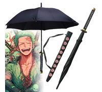 Ombrello Katana Anime Roronoa Zoro, Spada Parasole Nera a Manico Lungo, Coltello One Piece a Grandezza Naturale, Katana Giapponese, Spada, Ombrello Antipioggia