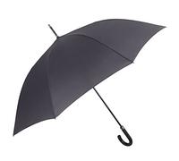 Ombrello Lungo Tinta Unita Classico Apertura Automatica Uomo - Ombrello Grande XL con Manico Curvo Resistente al Vento Adulti - Ombrello Ultra Leggero in Fibra di Vetro - Diam 120 cm (Grigio Scuro)