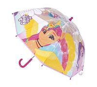 Ombrello Manuale di My Little Pony per Bambini - Trasparente con Asta in Colore Rosa - Fabbricato in 100% POE con Struttura in Fibra di Vetro - Prodotto Originale Elaborato in Spagna