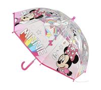 Ombrello manuale POE Minnie, ideale per ragazze, resistente e originale, trasparente con stampa di Minnie Mouse